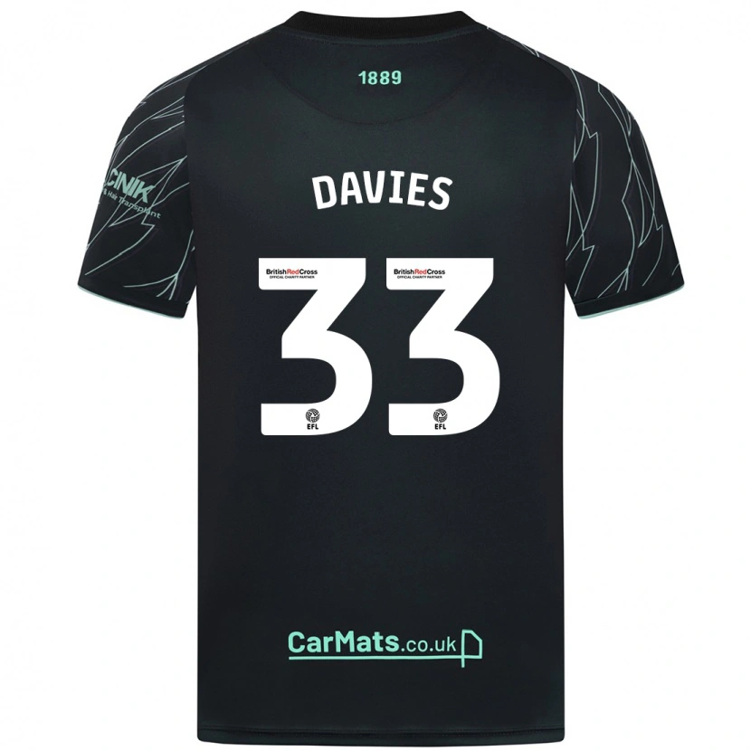 Danxen Dames Bethan Davies #33 Zwart Groen Uitshirt Uittenue 2024/25 T-Shirt