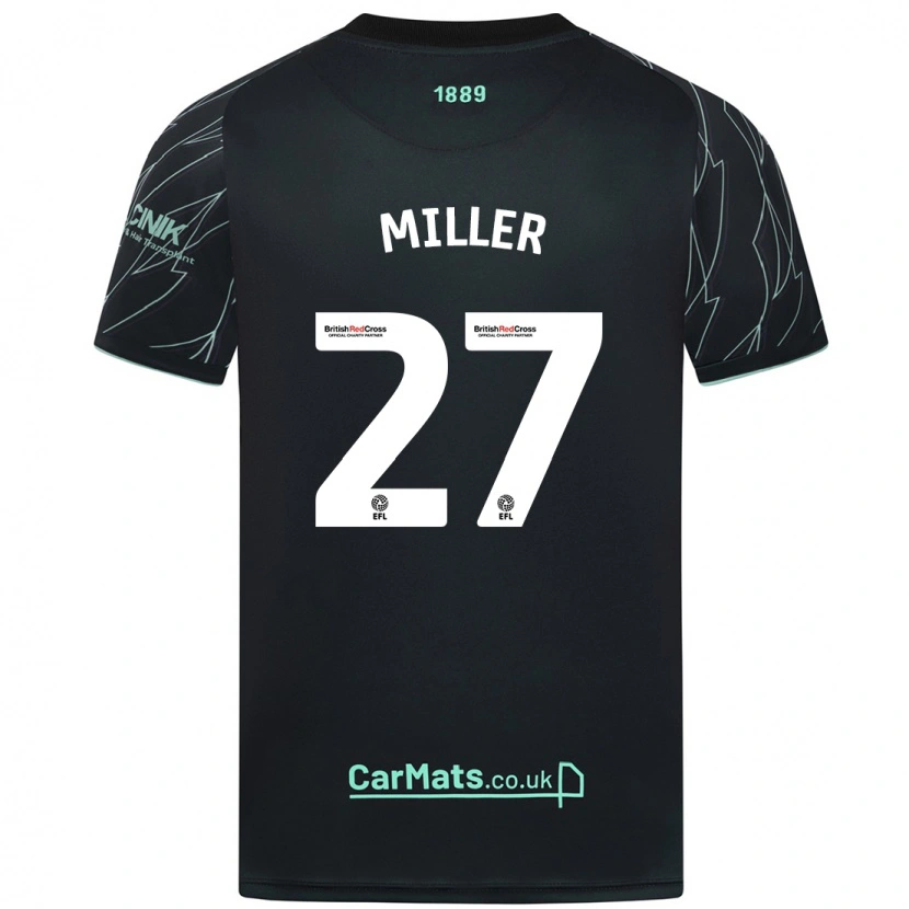 Danxen Dames Lara Miller #27 Zwart Groen Uitshirt Uittenue 2024/25 T-Shirt