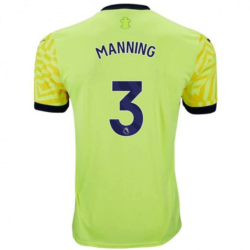 Danxen Dames Ryan Manning #3 Geel Uitshirt Uittenue 2024/25 T-Shirt