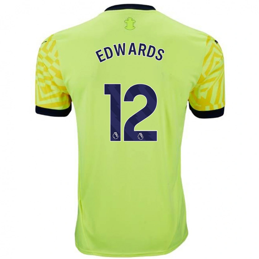 Danxen Dames Ronnie Edwards #12 Geel Uitshirt Uittenue 2024/25 T-Shirt