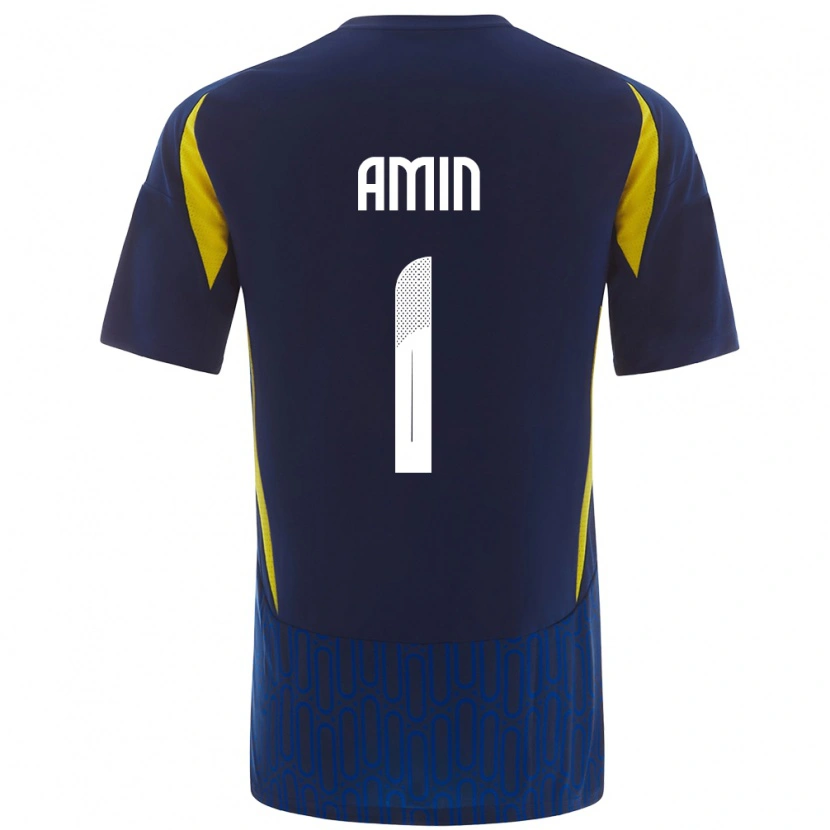 Danxen Dames Amin Al-Bukhari #1 Blauw Geel Uitshirt Uittenue 2024/25 T-Shirt