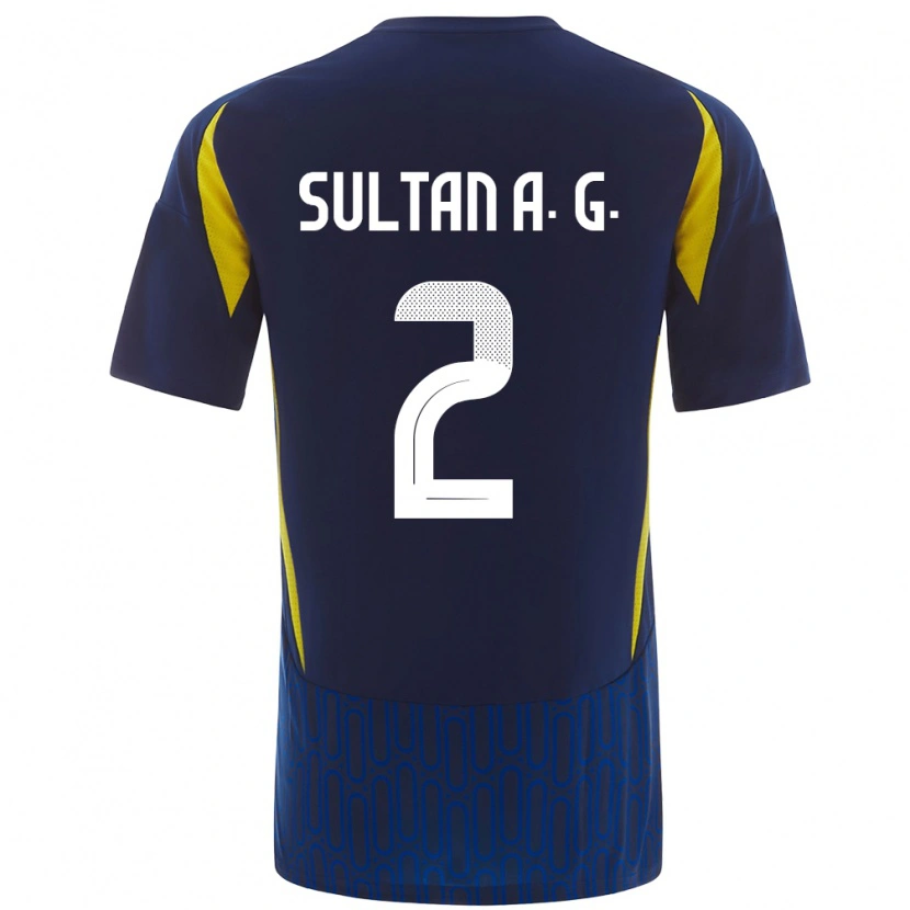 Danxen Dames Sultan Al-Ghannam #2 Blauw Geel Uitshirt Uittenue 2024/25 T-Shirt