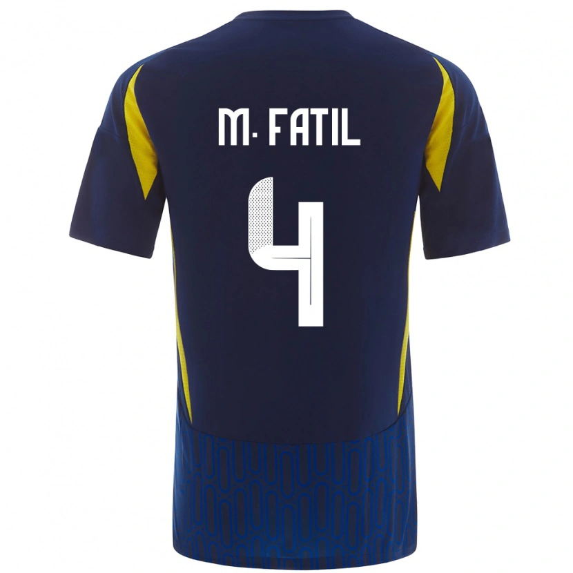 Danxen Dames Mohammed Al-Fatil #4 Blauw Geel Uitshirt Uittenue 2024/25 T-Shirt