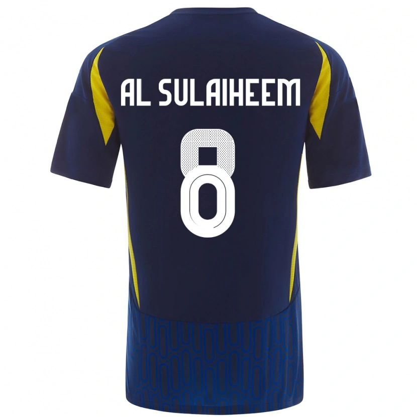 Danxen Dames Abdulmajeed Al-Sulayhim #8 Blauw Geel Uitshirt Uittenue 2024/25 T-Shirt