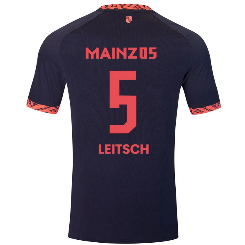 Danxen Dames Maxim Leitsch #5 Blauw Koraalrood Uitshirt Uittenue 2024/25 T-Shirt