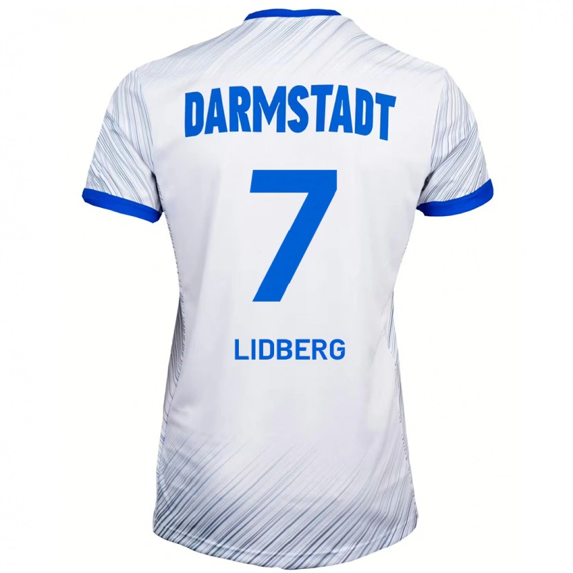Danxen Dames Isac Lidberg #7 Wit Blauw Uitshirt Uittenue 2024/25 T-Shirt