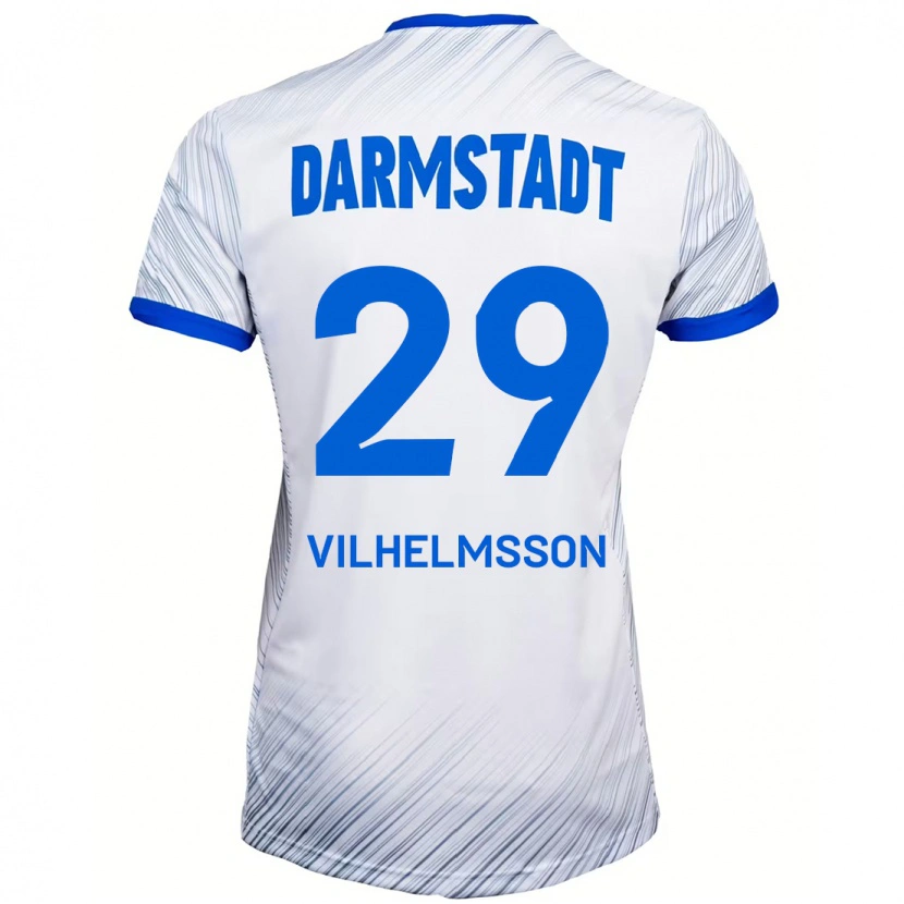 Danxen Dames Oscar Vilhelmsson #29 Wit Blauw Uitshirt Uittenue 2024/25 T-Shirt