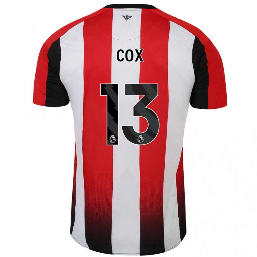 Danxen Kinderen Matthew Cox #13 Rood Wit Thuisshirt Thuistenue 2024/25 T-Shirt