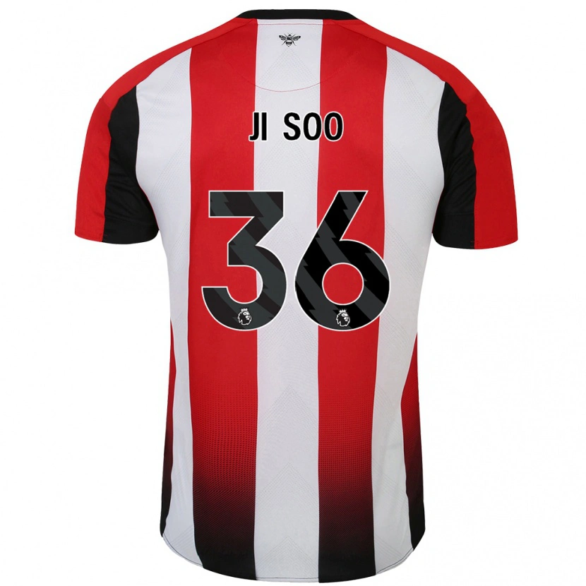Danxen Kinderen Ji-Soo Kim #36 Rood Wit Thuisshirt Thuistenue 2024/25 T-Shirt