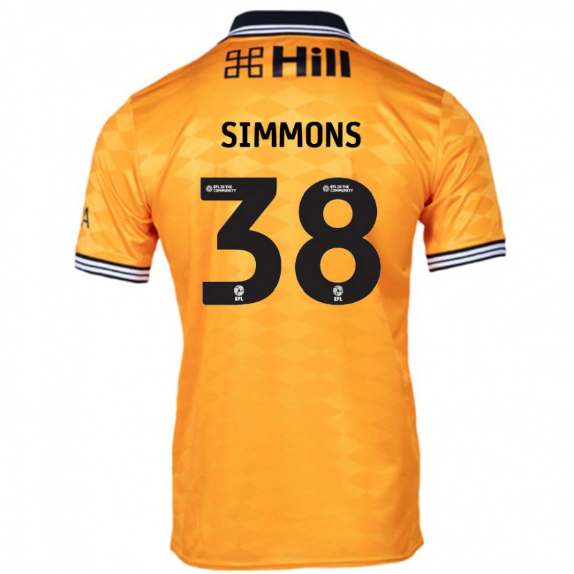 Danxen Kinderen Bella Simmons #38 Oranje Thuisshirt Thuistenue 2024/25 T-Shirt