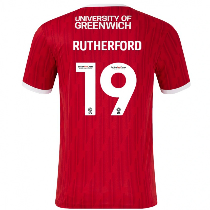 Danxen Kinderen Ella Rutherford #19 Rood Wit Thuisshirt Thuistenue 2024/25 T-Shirt