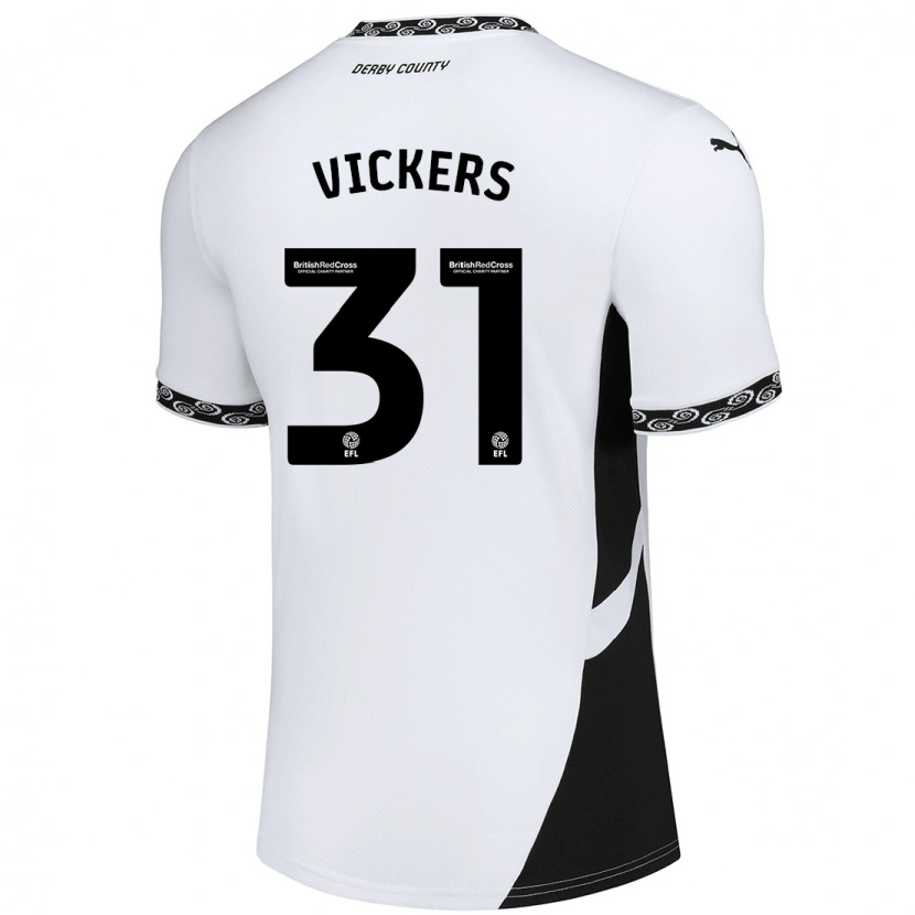 Danxen Kinderen Josh Vickers #31 Wit Zwart Thuisshirt Thuistenue 2024/25 T-Shirt