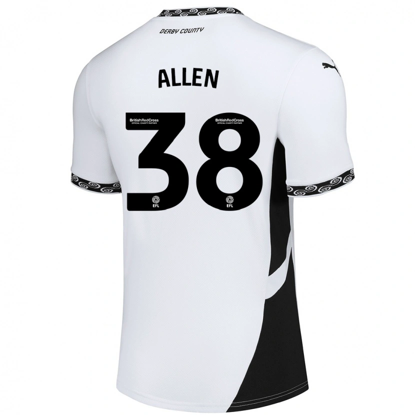 Danxen Kinderen Cruz Allen #38 Wit Zwart Thuisshirt Thuistenue 2024/25 T-Shirt
