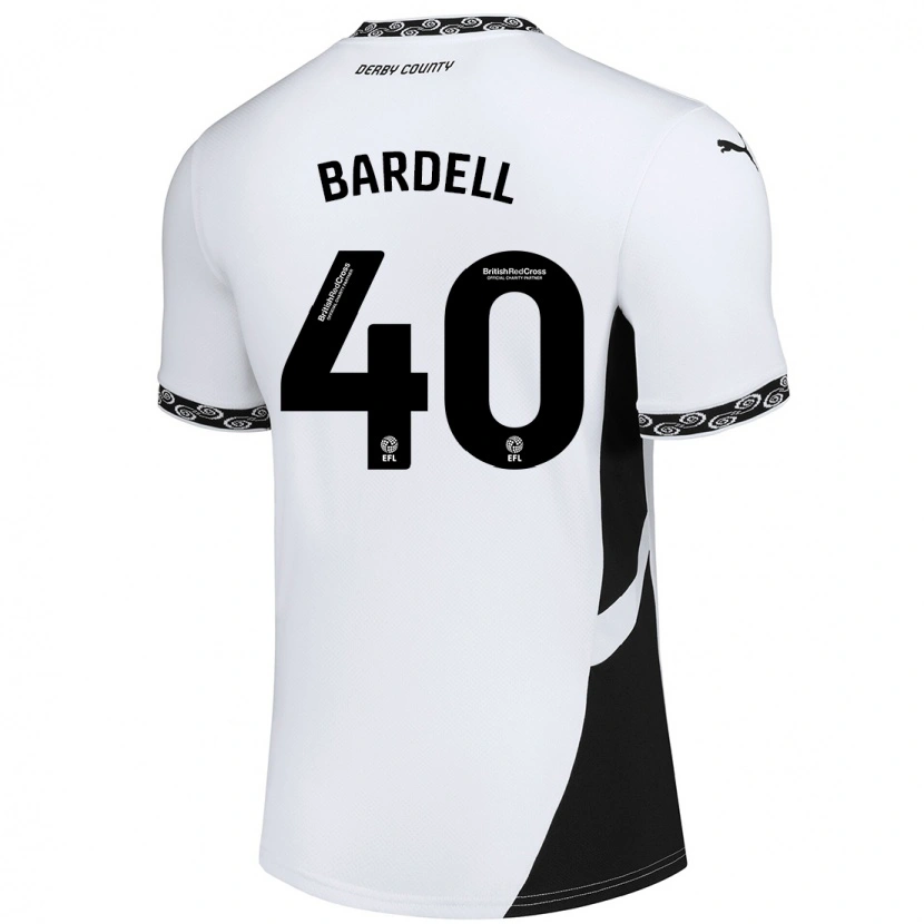 Danxen Kinderen Max Bardell #40 Wit Zwart Thuisshirt Thuistenue 2024/25 T-Shirt