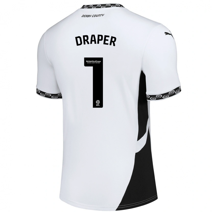 Danxen Kinderen Anna Draper #1 Wit Zwart Thuisshirt Thuistenue 2024/25 T-Shirt