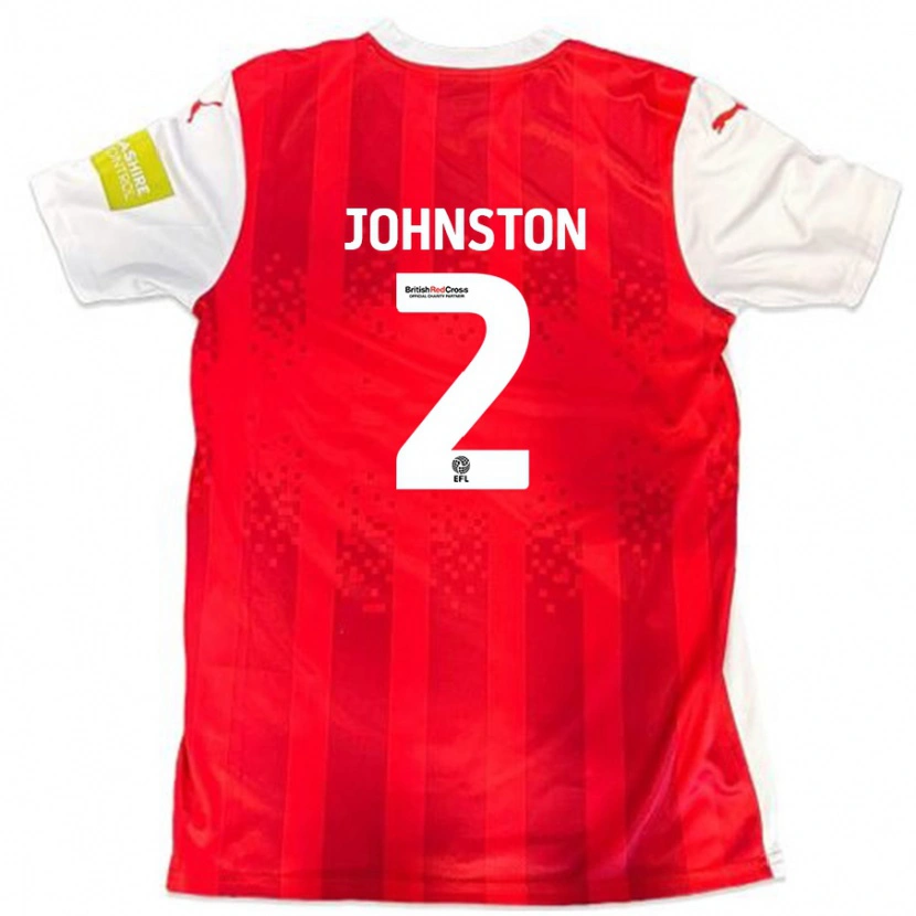 Danxen Kinderen Carl Johnston #2 Rood Wit Thuisshirt Thuistenue 2024/25 T-Shirt