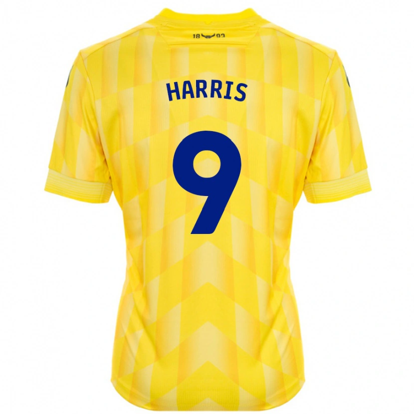 Danxen Kinderen Mark Harris #9 Geel Thuisshirt Thuistenue 2024/25 T-Shirt