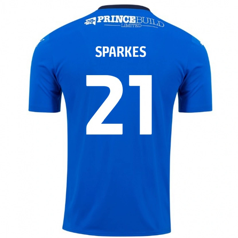 Danxen Kinderen Jack Sparkes #21 Blauw Wit Thuisshirt Thuistenue 2024/25 T-Shirt