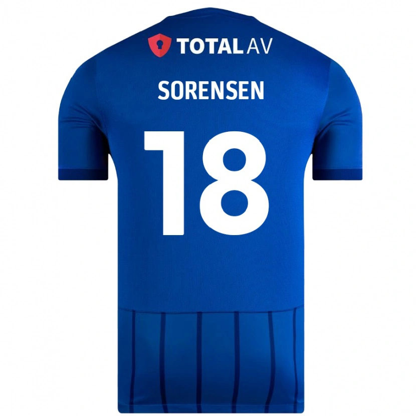 Danxen Kinderen Elias Sørensen #18 Blauw Thuisshirt Thuistenue 2024/25 T-Shirt