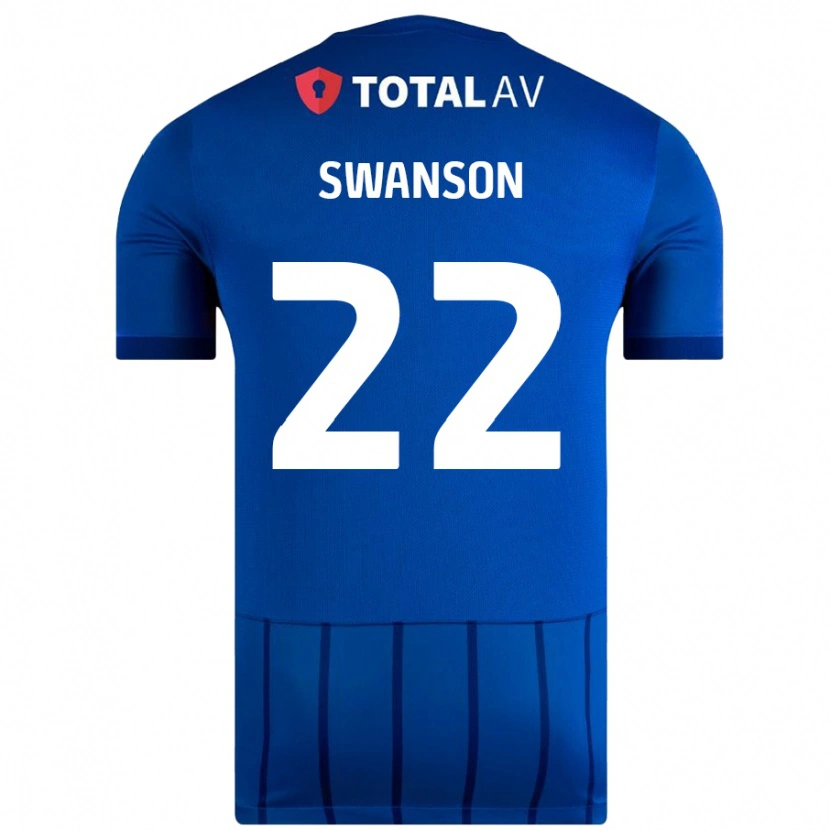 Danxen Kinderen Zak Swanson #22 Blauw Thuisshirt Thuistenue 2024/25 T-Shirt