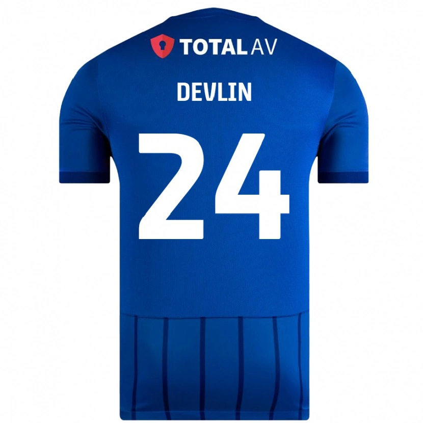 Danxen Kinderen Terry Devlin #24 Blauw Thuisshirt Thuistenue 2024/25 T-Shirt