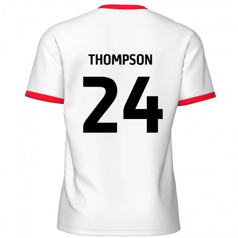 Danxen Kinderen Ben Thompson #24 Wit Rood Thuisshirt Thuistenue 2024/25 T-Shirt