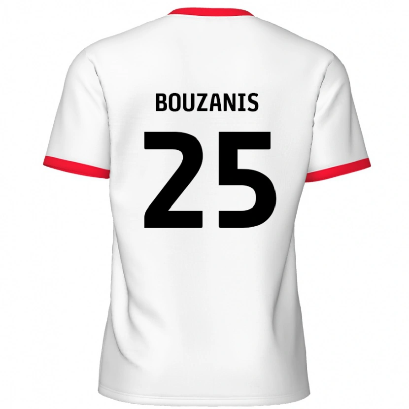 Danxen Kinderen Dean Bouzanis #25 Wit Rood Thuisshirt Thuistenue 2024/25 T-Shirt