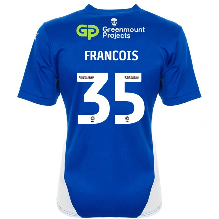 Danxen Kinderen Tyrese Francois #35 Blauw Wit Thuisshirt Thuistenue 2024/25 T-Shirt