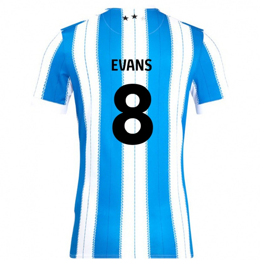 Danxen Kinderen Charley Evans #8 Blauw Wit Thuisshirt Thuistenue 2024/25 T-Shirt