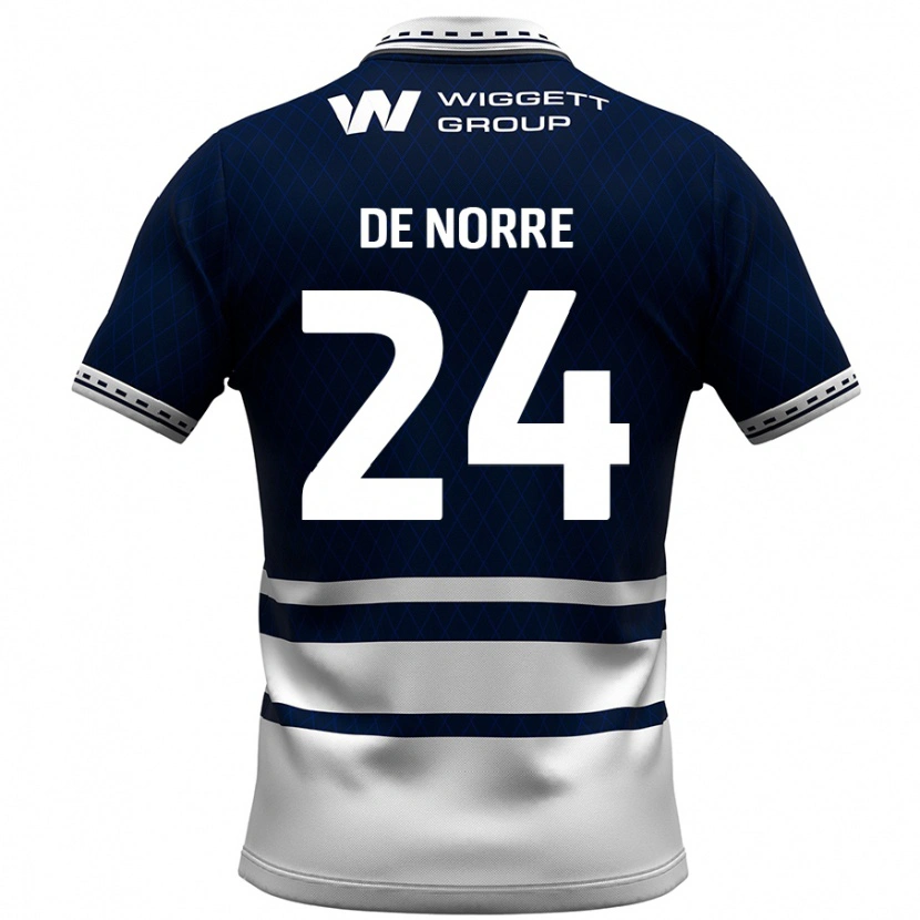 Danxen Kinderen Casper De Norre #24 Marineblauw Wit Thuisshirt Thuistenue 2024/25 T-Shirt