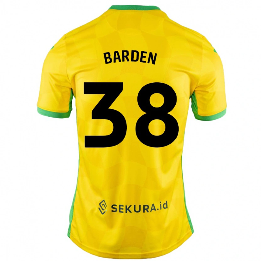 Danxen Kinderen Daniel Barden #38 Geel Groen Thuisshirt Thuistenue 2024/25 T-Shirt