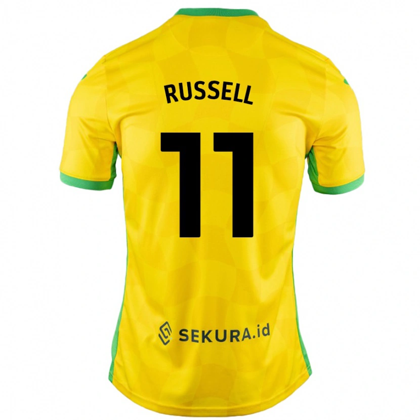 Danxen Kinderen Rebecca Russell #11 Geel Groen Thuisshirt Thuistenue 2024/25 T-Shirt