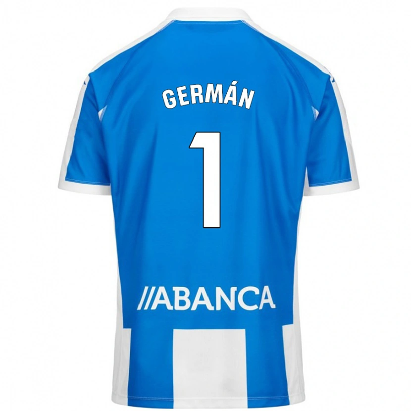 Danxen Kinderen Germán Parreño #1 Blauw Wit Thuisshirt Thuistenue 2024/25 T-Shirt