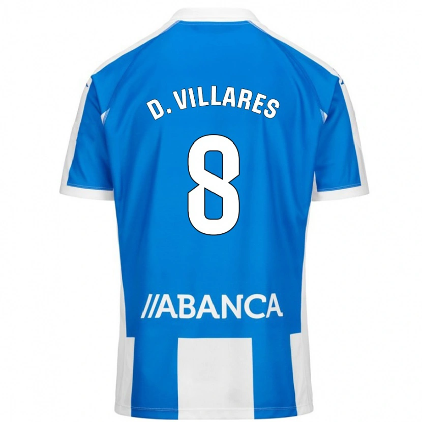 Danxen Kinderen Diego Villares #8 Blauw Wit Thuisshirt Thuistenue 2024/25 T-Shirt