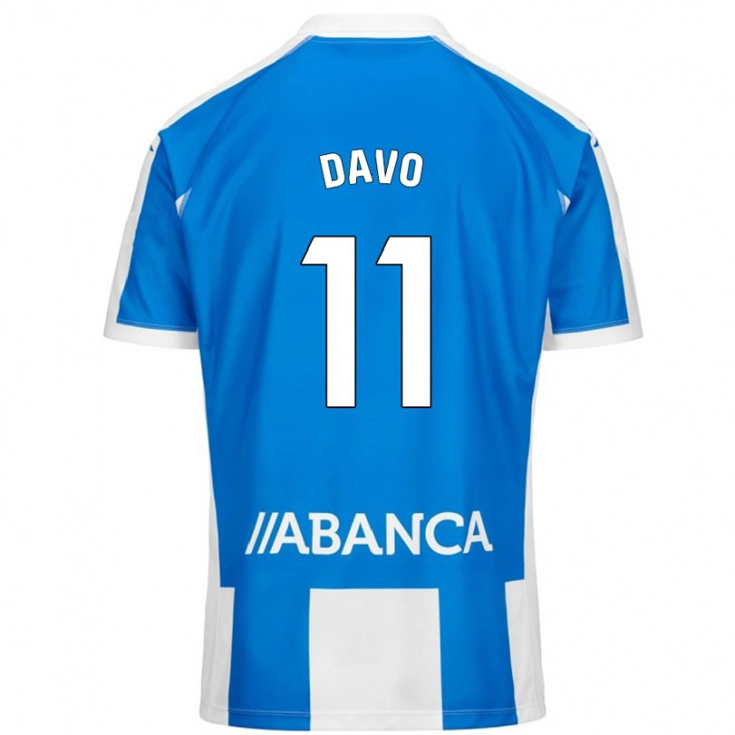 Danxen Kinderen Davo #11 Blauw Wit Thuisshirt Thuistenue 2024/25 T-Shirt
