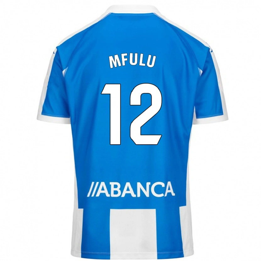 Danxen Kinderen Nuke Mfulu #12 Blauw Wit Thuisshirt Thuistenue 2024/25 T-Shirt