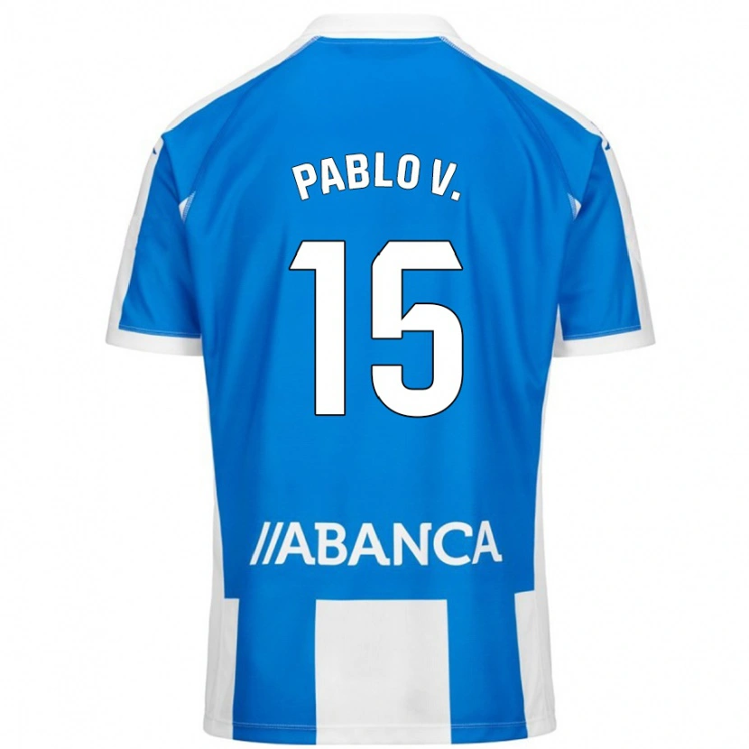 Danxen Kinderen Pablo Vázquez #15 Blauw Wit Thuisshirt Thuistenue 2024/25 T-Shirt