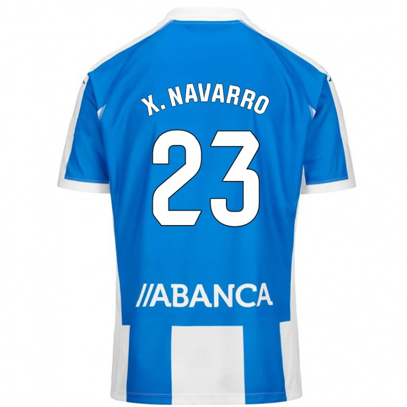 Danxen Kinderen Ximo Navarro #23 Blauw Wit Thuisshirt Thuistenue 2024/25 T-Shirt