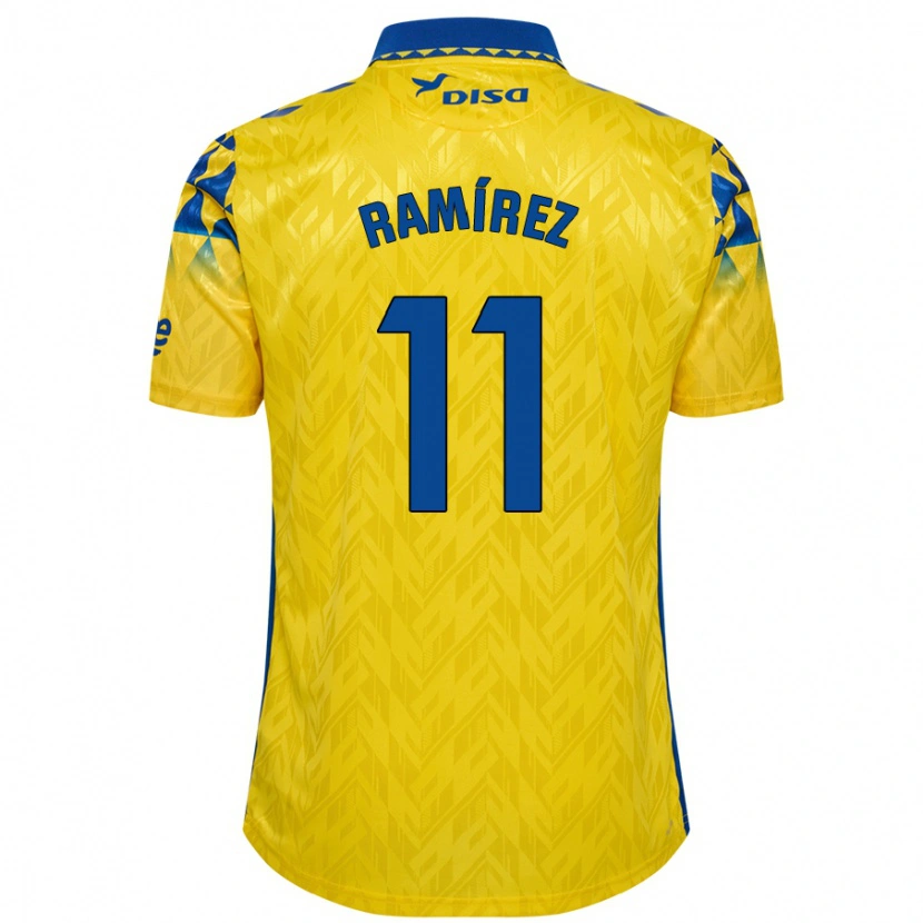 Danxen Kinderen Benito Ramírez #11 Geel Blauw Thuisshirt Thuistenue 2024/25 T-Shirt