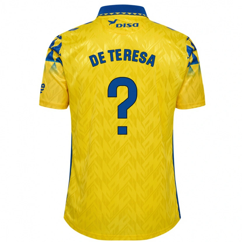 Danxen Kinderen Emilio De Teresa #0 Geel Blauw Thuisshirt Thuistenue 2024/25 T-Shirt