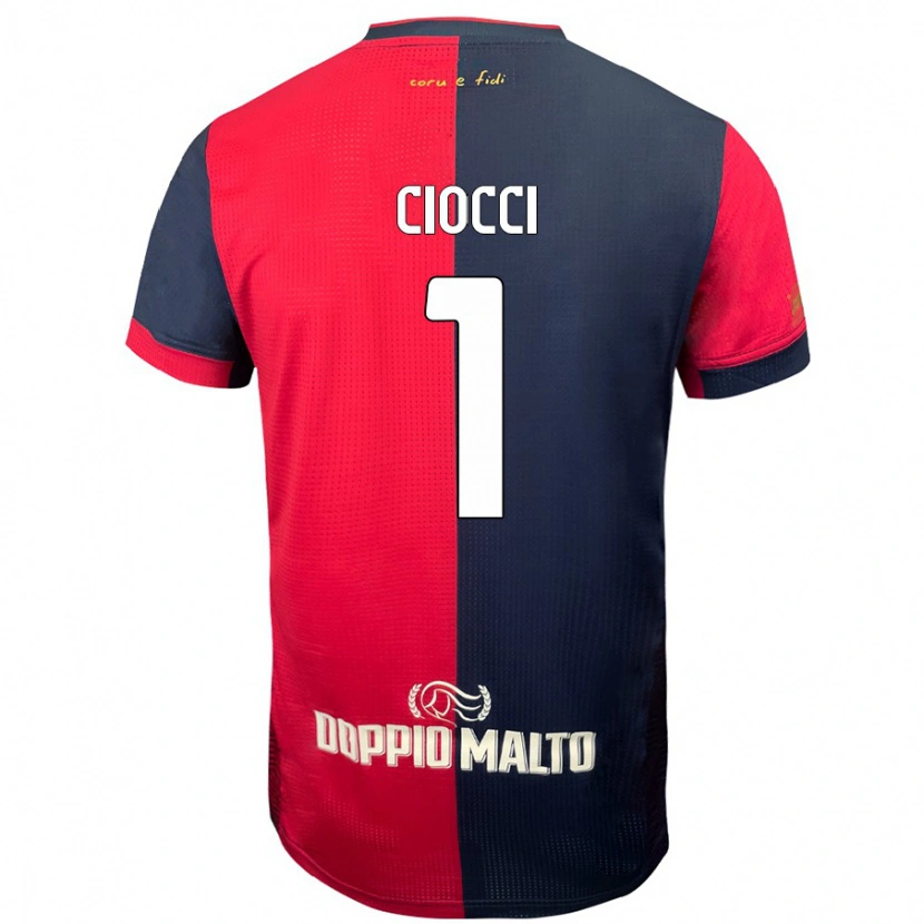 Danxen Kinderen Giuseppe Ciocci #1 Rood Donkerder Blauw Thuisshirt Thuistenue 2024/25 T-Shirt