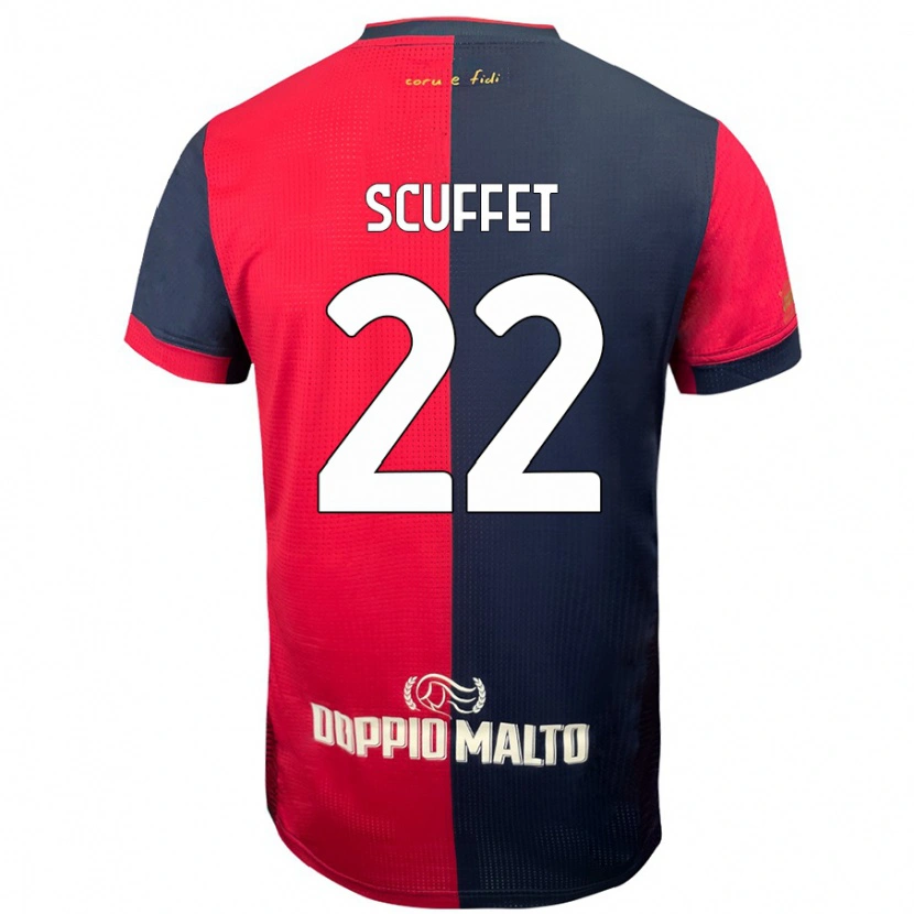 Danxen Kinderen Simone Scuffet #22 Rood Donkerder Blauw Thuisshirt Thuistenue 2024/25 T-Shirt