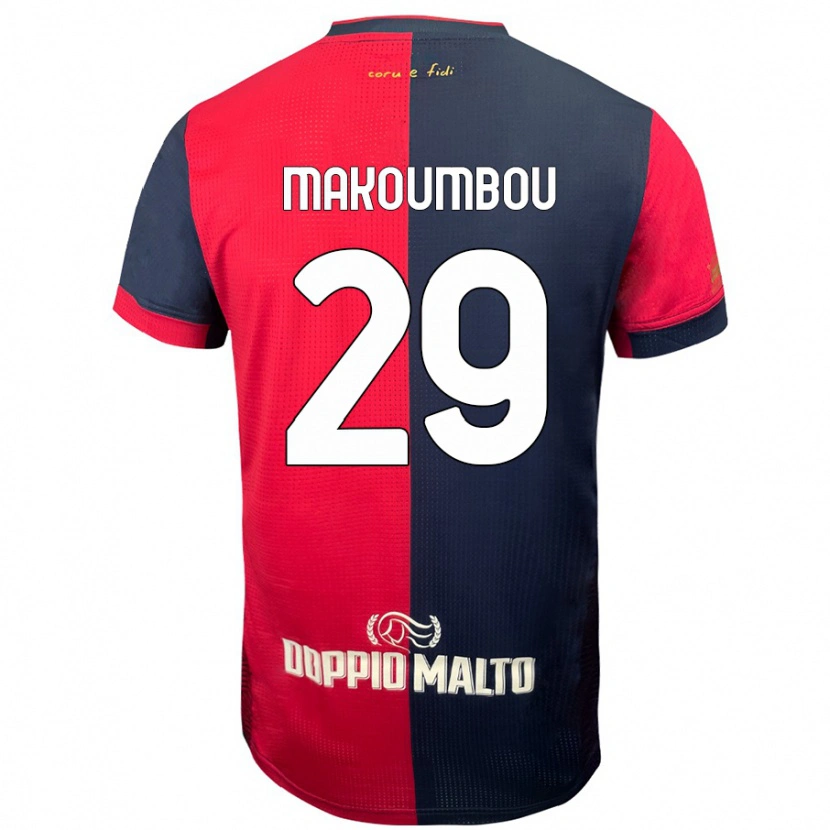 Danxen Kinderen Antoine Makoumbou #29 Rood Donkerder Blauw Thuisshirt Thuistenue 2024/25 T-Shirt