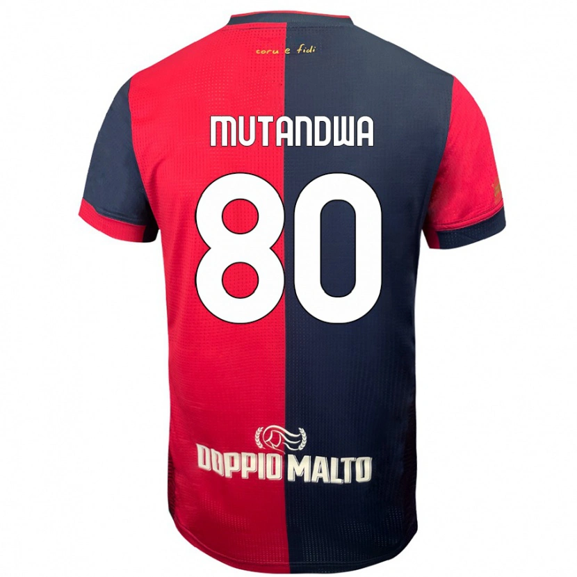 Danxen Kinderen Kingstone Mutandwa #80 Rood Donkerder Blauw Thuisshirt Thuistenue 2024/25 T-Shirt