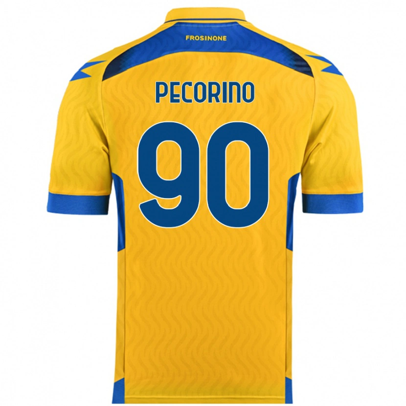 Danxen Kinderen Emanuele Pecorino #90 Geel Thuisshirt Thuistenue 2024/25 T-Shirt