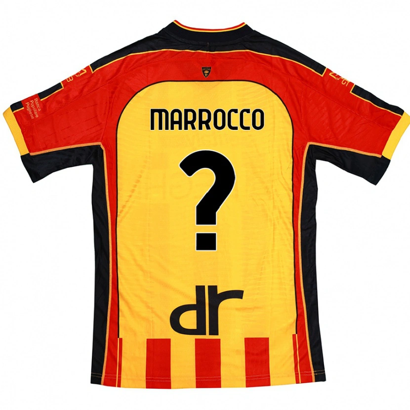 Danxen Kinderen Iacopo Marrocco #0 Geel Rood Thuisshirt Thuistenue 2024/25 T-Shirt