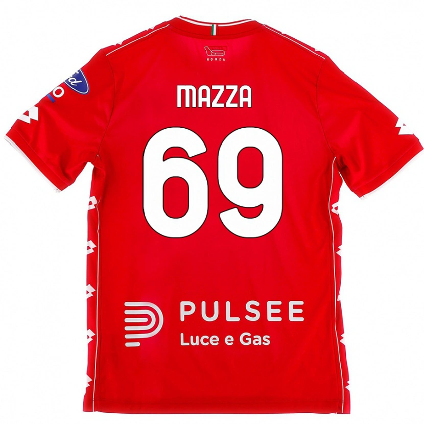 Danxen Kinderen Andrea Mazza #69 Rood Wit Thuisshirt Thuistenue 2024/25 T-Shirt