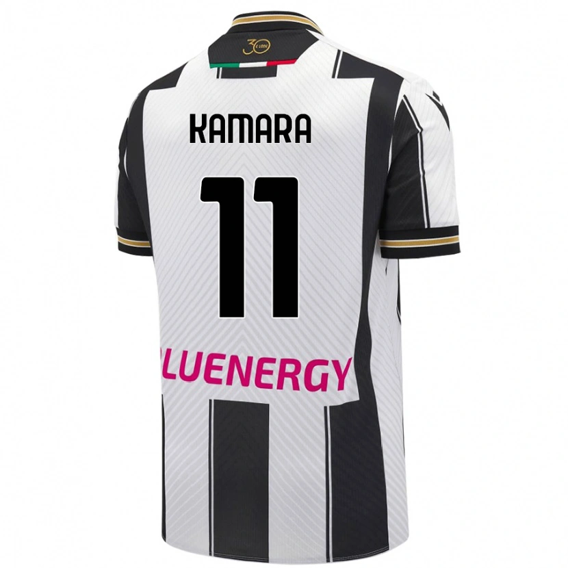 Danxen Kinderen Hassane Kamara #11 Wit Zwart Thuisshirt Thuistenue 2024/25 T-Shirt