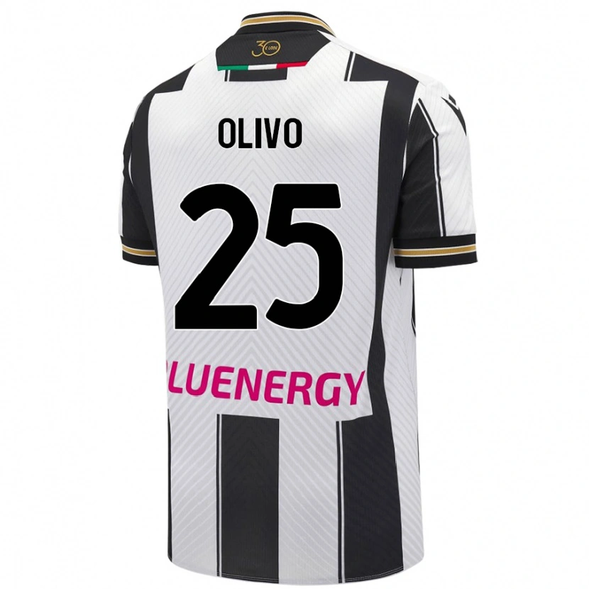 Danxen Kinderen Gioele Olivo #25 Wit Zwart Thuisshirt Thuistenue 2024/25 T-Shirt