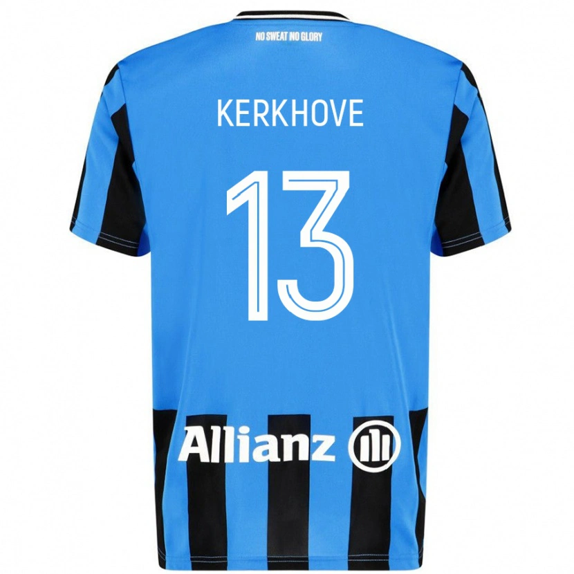 Danxen Kinderen Angel Kerkhove #13 Hemelsblauw Zwart Thuisshirt Thuistenue 2024/25 T-Shirt